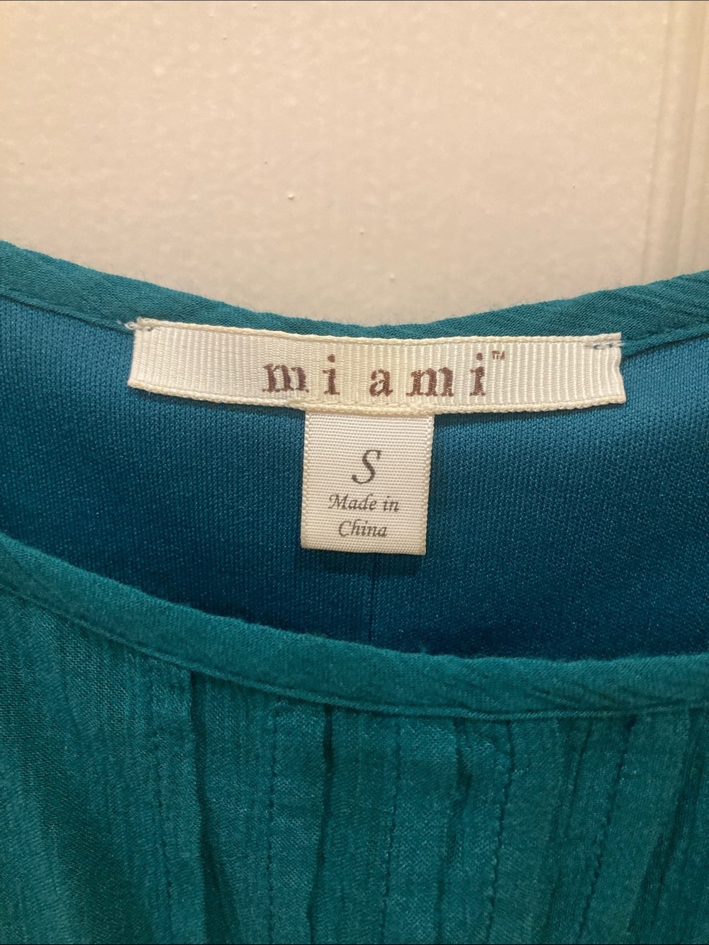 miami Teal Cold-Shoulder Spaghetti Strap Top - Picture 2 of 7